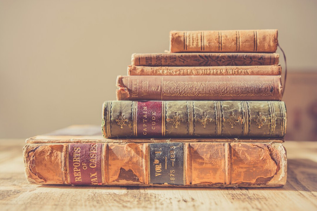 stack of mystery books