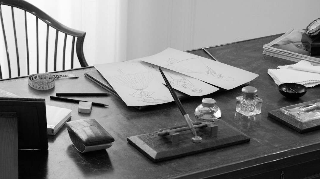 mystery writer at desk